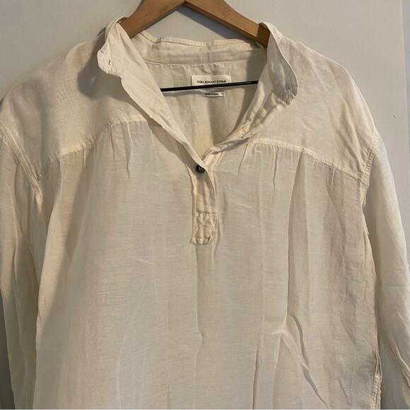Isabel Marant White Sheer Cotton Silk Blouse 40 Medium - Picture 9 of 13